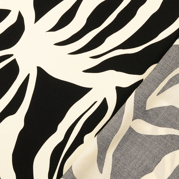 Viscose Poplin stof Zwart bedrukt 