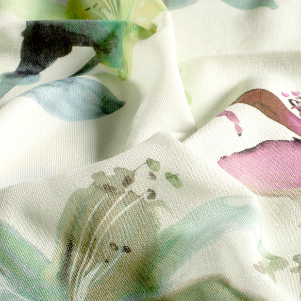  tissu fleurs Vert Citron