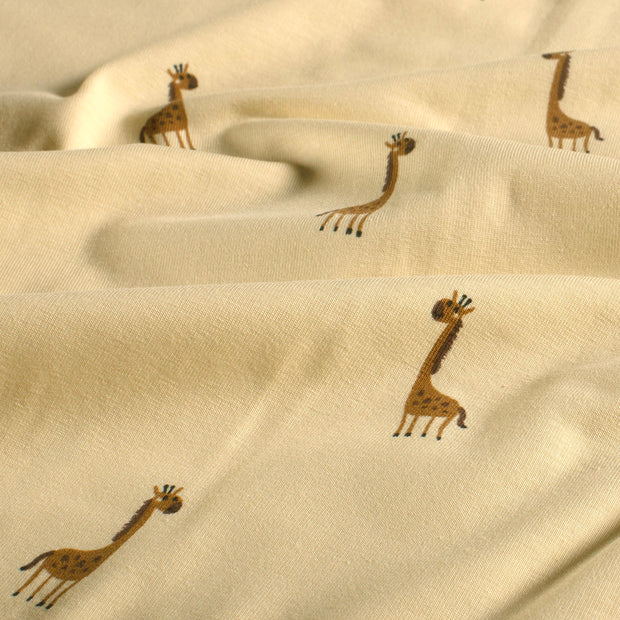 Jersey fabrik Giraffen Beige