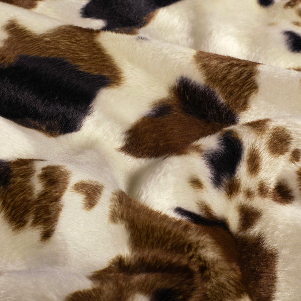 Velours fabric Cows Beige