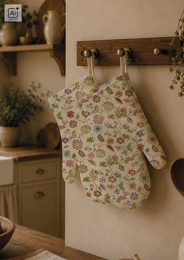 Gobelin fabric Flowers Beige