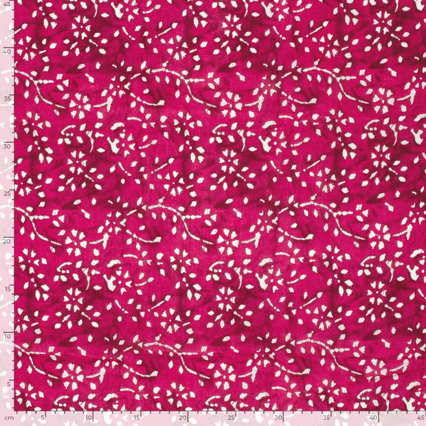 Voile tela Flores Fucsia