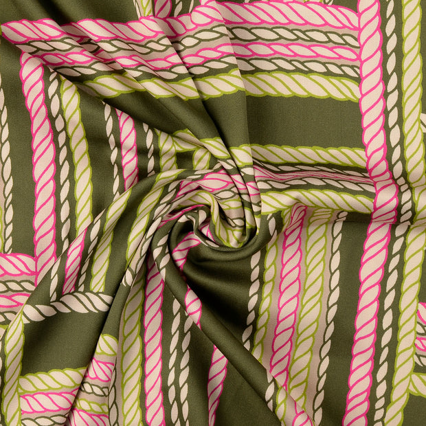 Viscose Satin fabrik Olivgrün 
