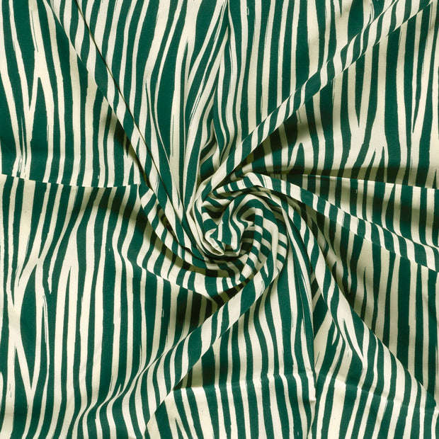 Bamboo Poplin fabric Green printed 