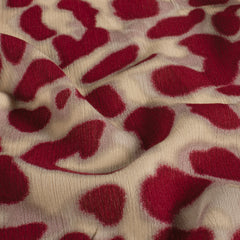 Satijn bedrukt Abstract Bordeaux