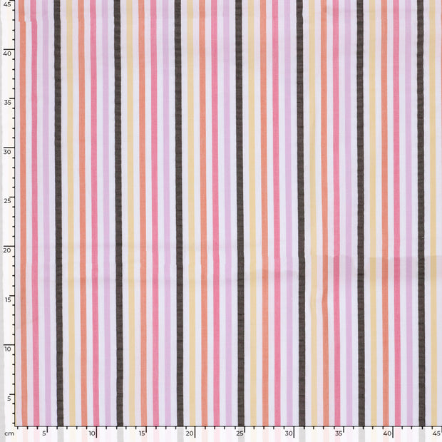 Seersucker fabric Stripes Lila