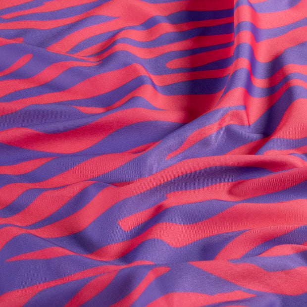 Swimwear Jersey UPF50 Recycled fabric Stripes Fuchsia