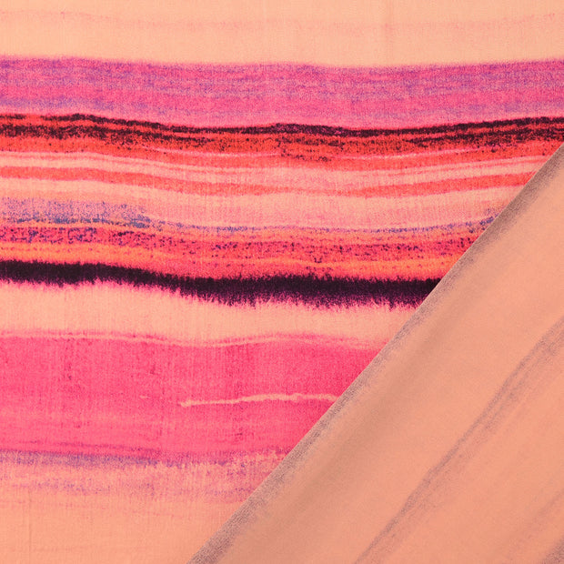 Viscose Satin fabric Coral digital printed 