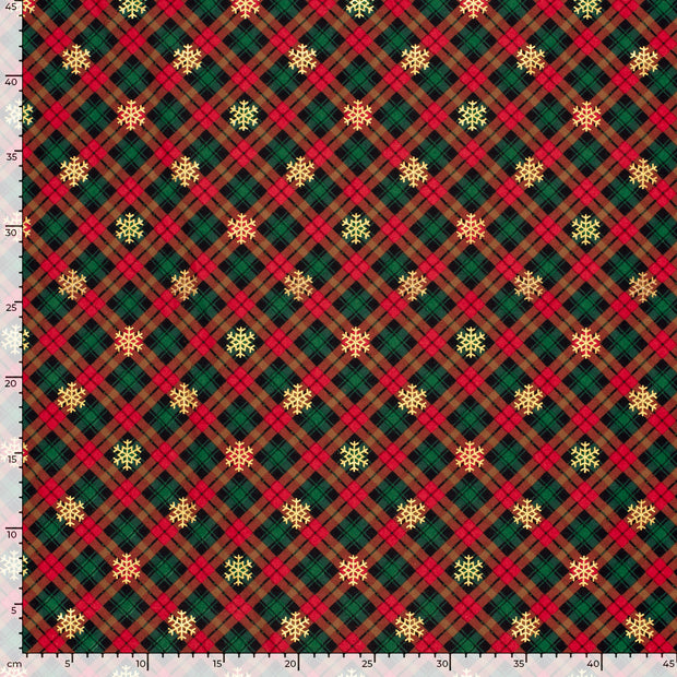 Flanel stof Ruiten Rood