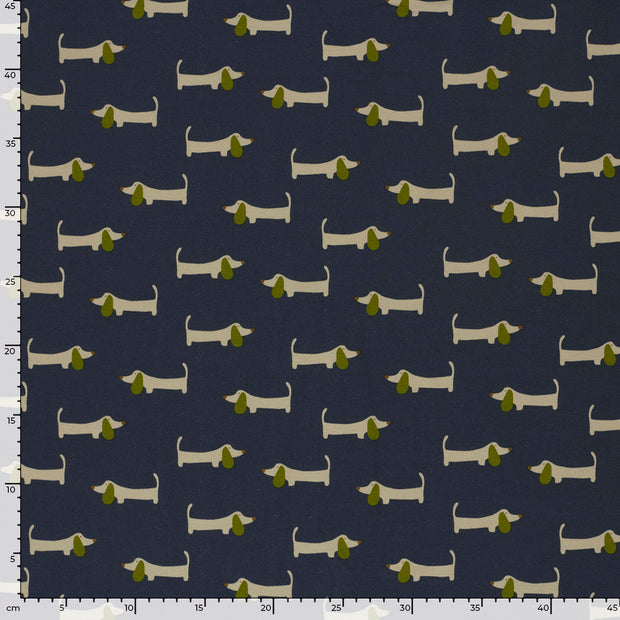 French Terry geraut fabrik Hunde Marine