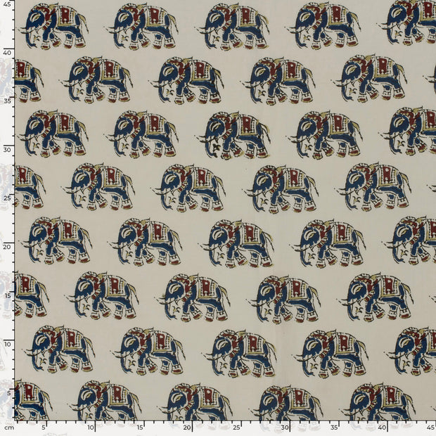 Voile fabrik Elefanten Beige