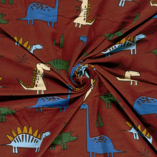 French Terry fabric Dark Red digital printed 