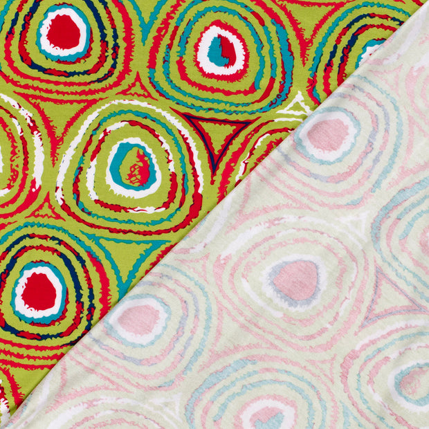Viscose Vortex Jersey fabric Circles printed 