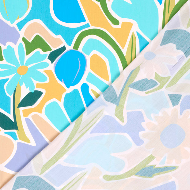 Viscose Poplin fabric Abstract printed 