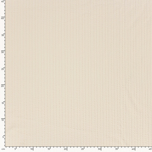 Rib Jacquard fabrik Uni Ivory