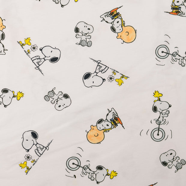 Katoen Jersey stof Eten Wit