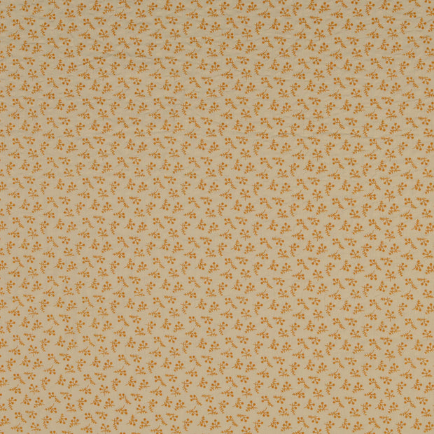 Seersucker fabric Flowers Oker