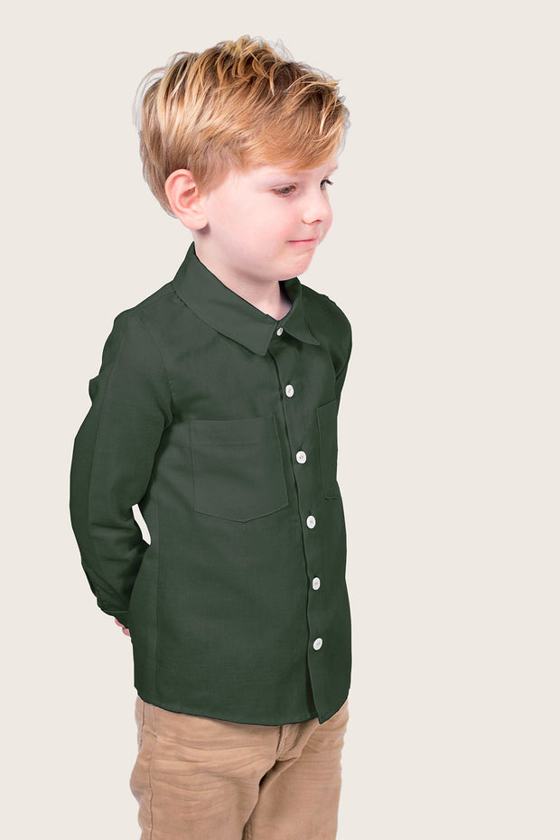 Viscose Poplin stof Effen Donker groen