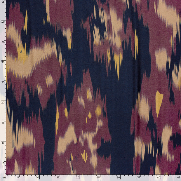 Satin tissu Abstrait Aubergine