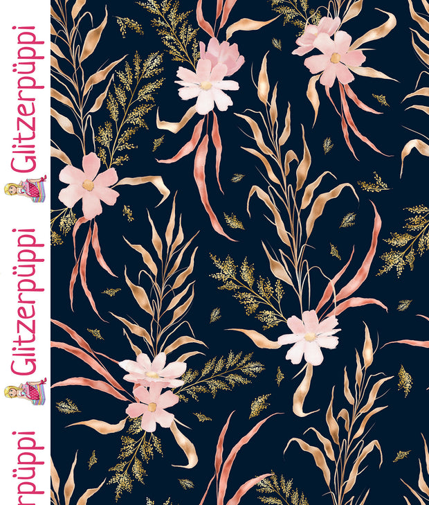 Jersey fabric Nature Navy