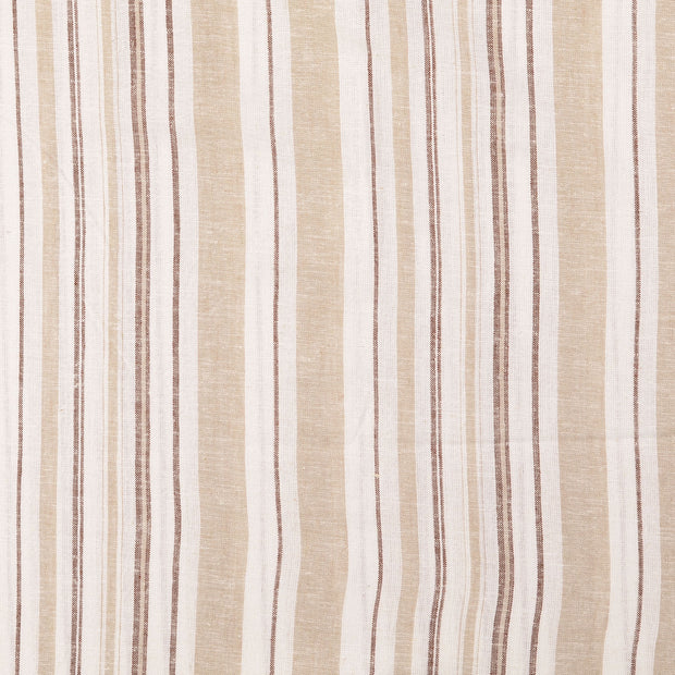 Lin tissu rayures Beige