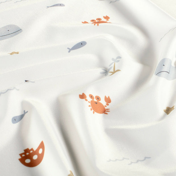 Swimwear Jersey UPF50 Recycled fabrik Wale Wollweiß