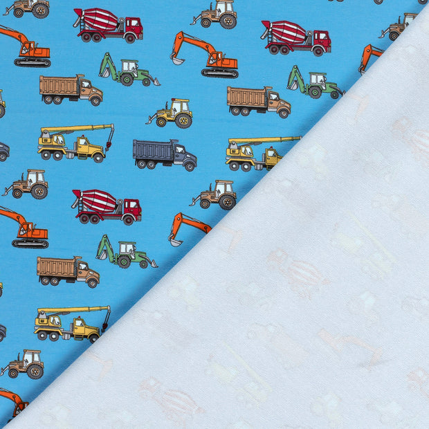 French Terry fabric Tractors printed 