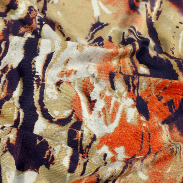 Viscose Vortex Jerséis tela Abstracto Azul marino