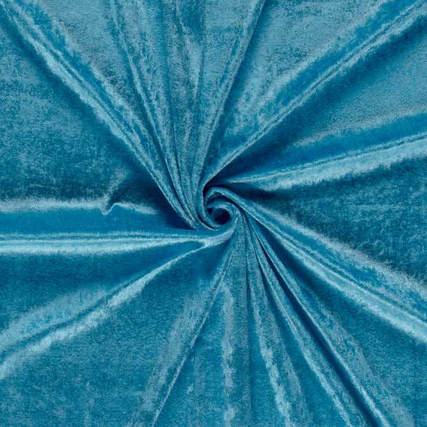 Velours fabric Aqua crushed 