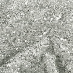 Mesh Paillette Uni Silber