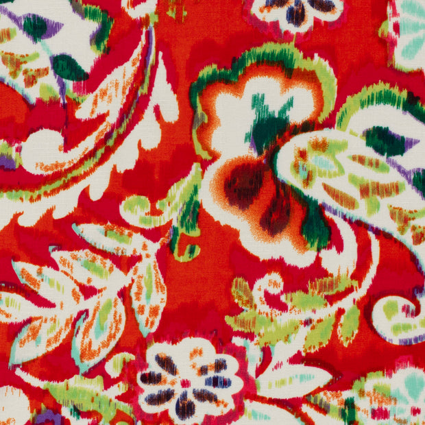 Polyester Bubble tela Flores Rojo oscuro