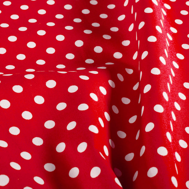 Algodón Popelina tela Puntos Rojo
