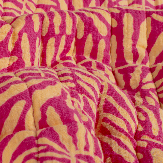 Muslin bounded fabric Abstract Fuchsia