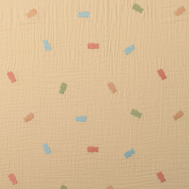 Muslin fabric Bears Beige