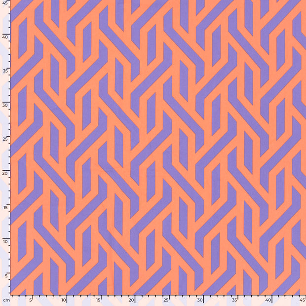 Twill Stretch tela Abstracto Coral