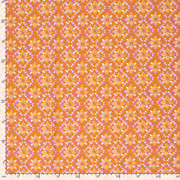 Jersey fabrik Blumen Ocker