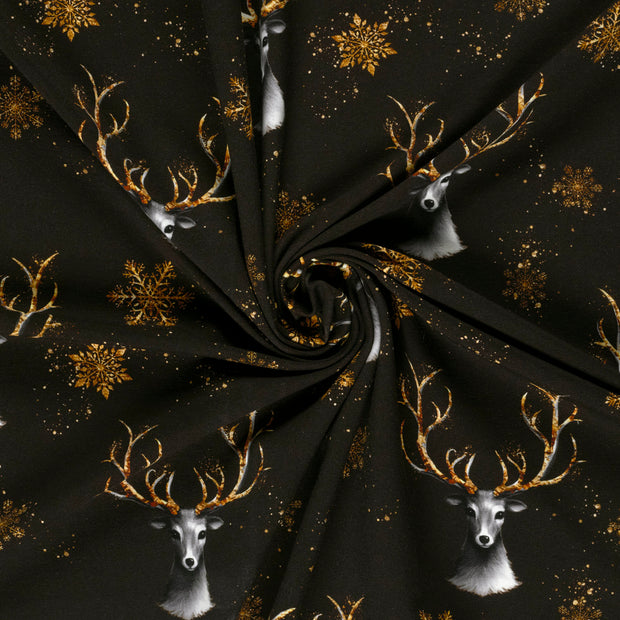 French Terry fabric Brown digital printed 