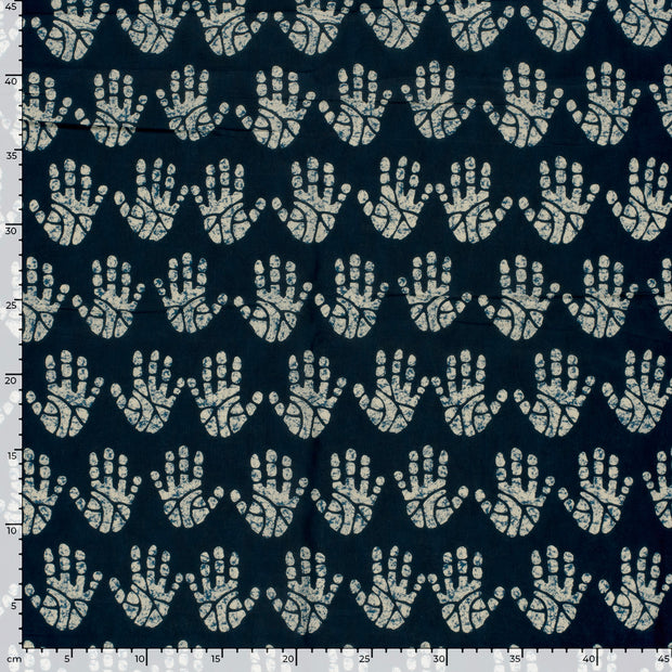Voile stof Hands Indigo