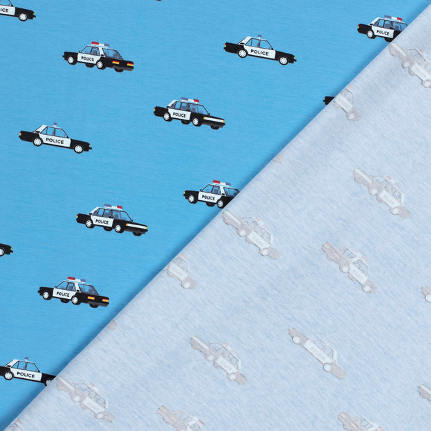 Cotton Jersey fabric Cars printed 