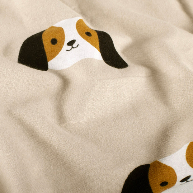 Flanel stof Honden Beige