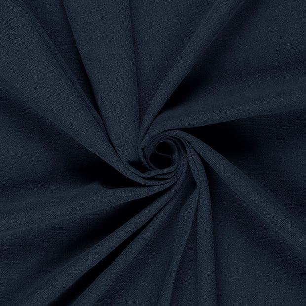 Ramie Linen fabric Navy stone washed 
