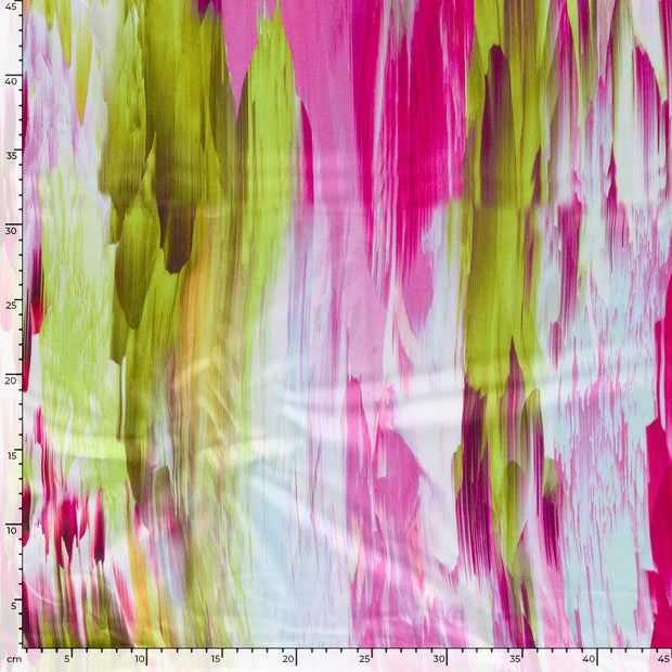 Viscose Satin fabric Stripes Fuchsia