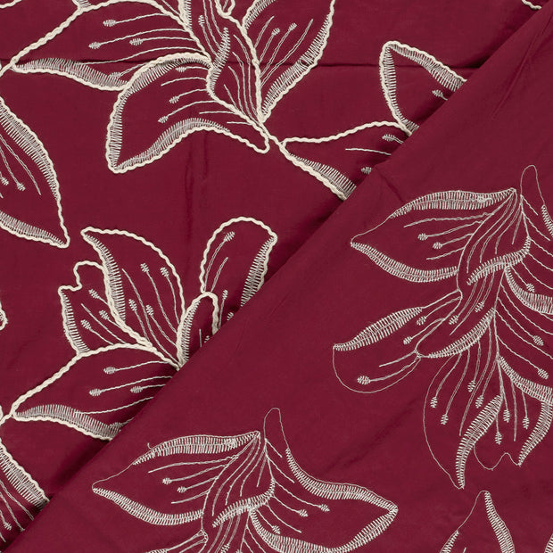 Voile tissu fleurs 