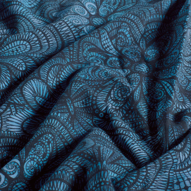 Jersey fabric Flowers Cobalt