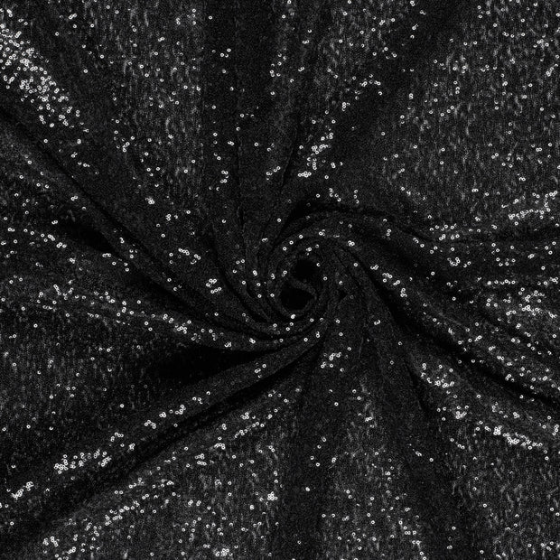 Mesh fabric Black Sequins 