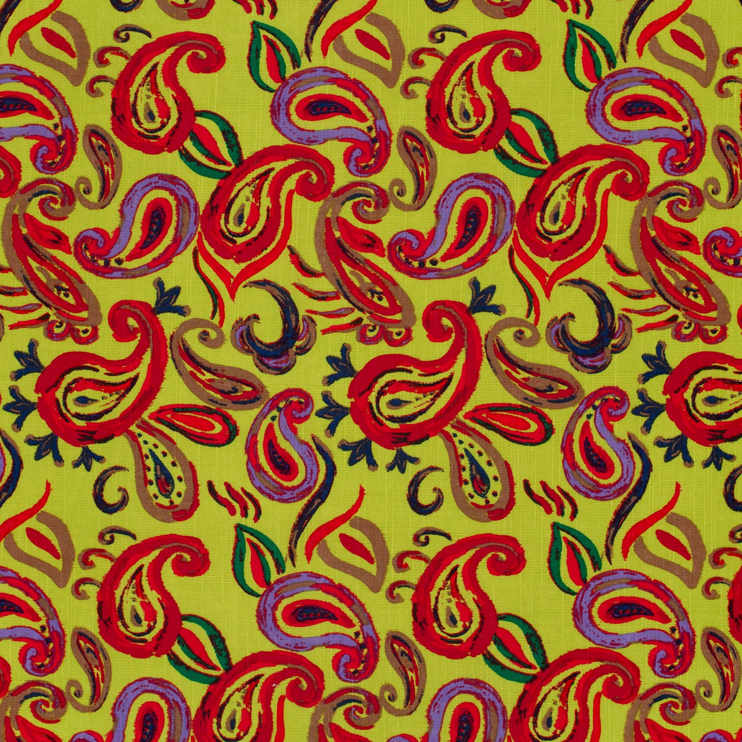 Woven Cotton Viscose fabric Paisley Lime Green | Wholesale fabrics