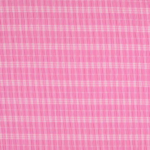 Seersucker tissu Carreaux Rose