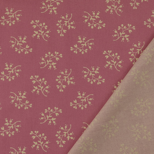 Cotton Poplin fabric Old Pink printed 