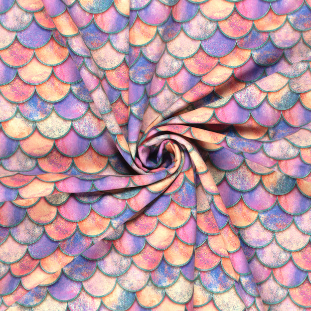 Softshell fabric Light Pink digital printed 