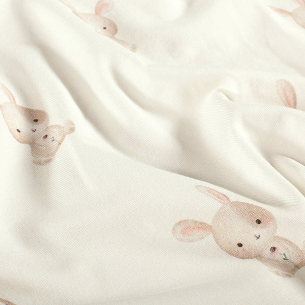 Katoen Jersey GOTS stof Konijnen Gebroken wit
